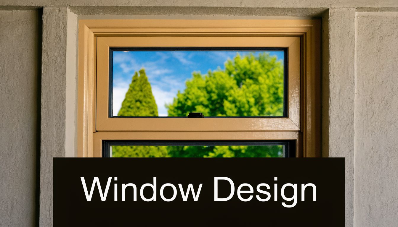 A close-up view of a wooden frame double hung window looking out onto lush green trees.
