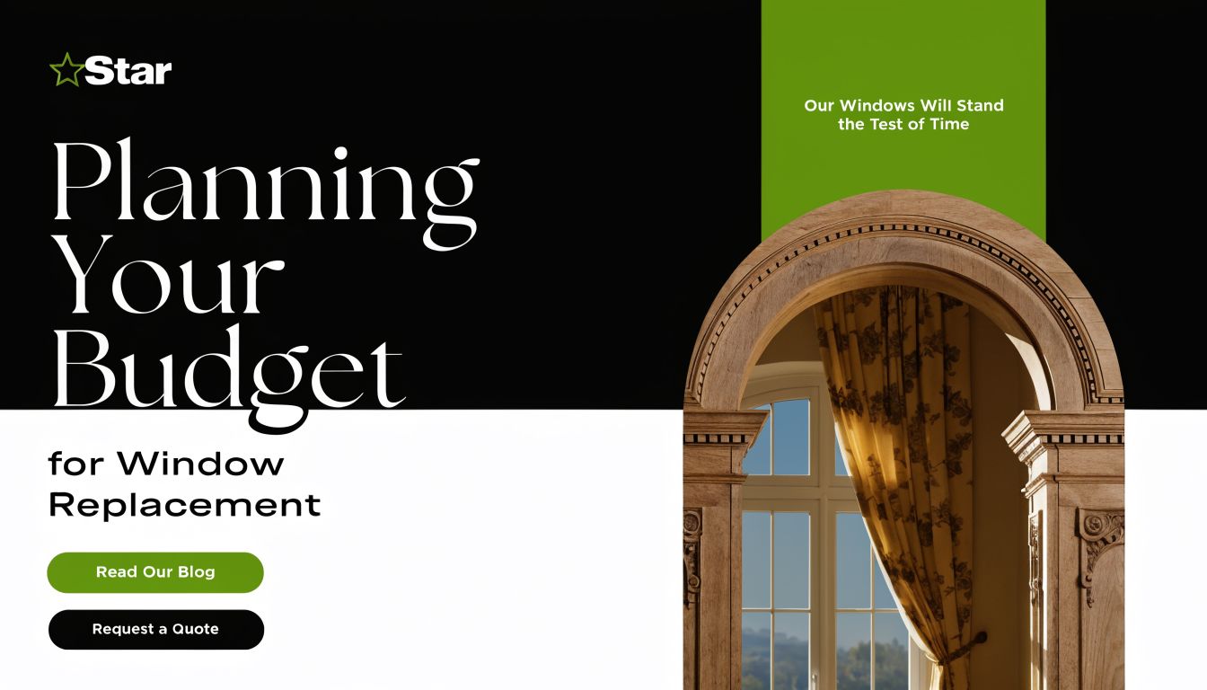 A marketing graphic for Star Window Replacement featuring the headline Planning Your Budget for Window Replacement.